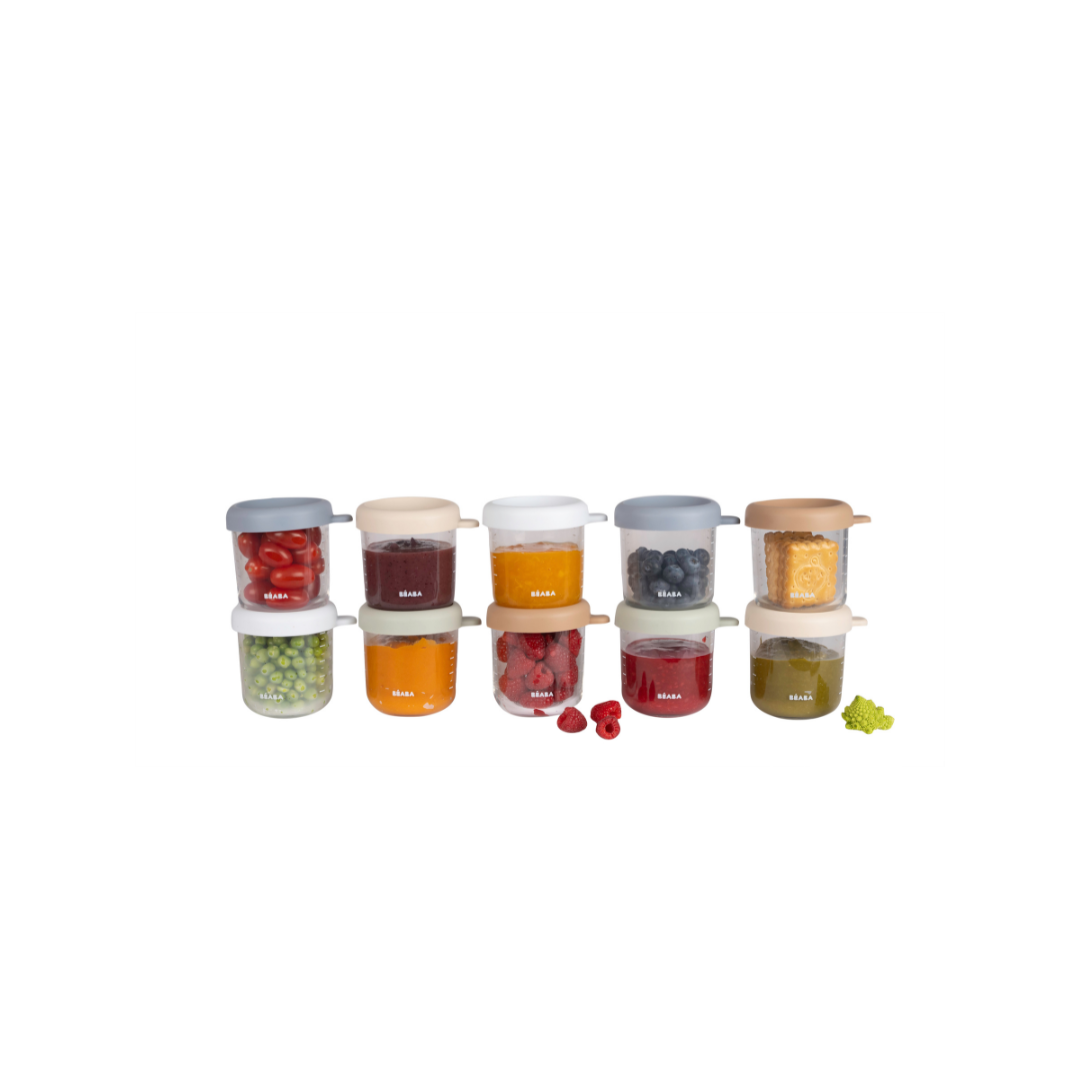 Set of 10 8oz Glass Baby Food Jars