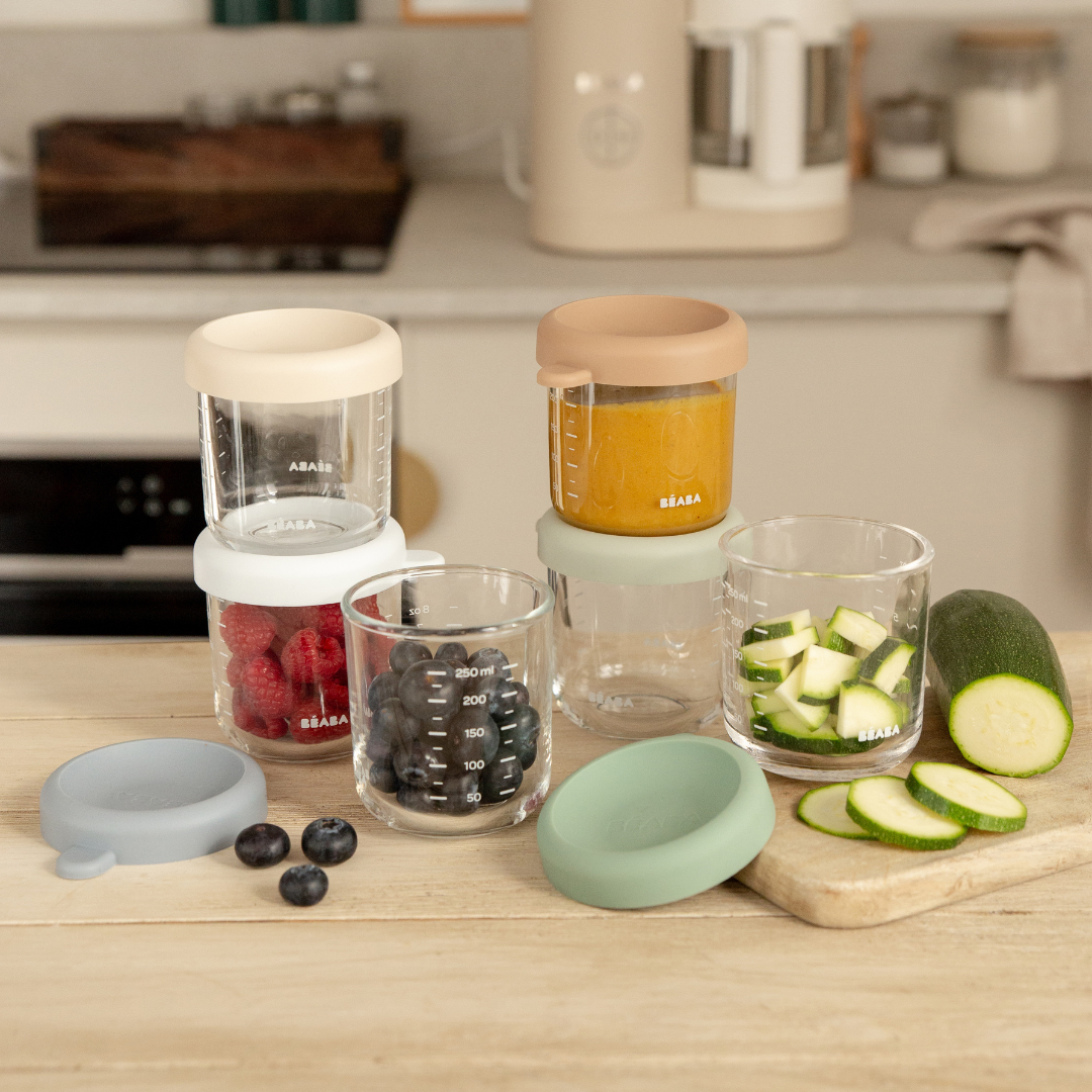 Set of 6 8oz Glass Baby Food Jars