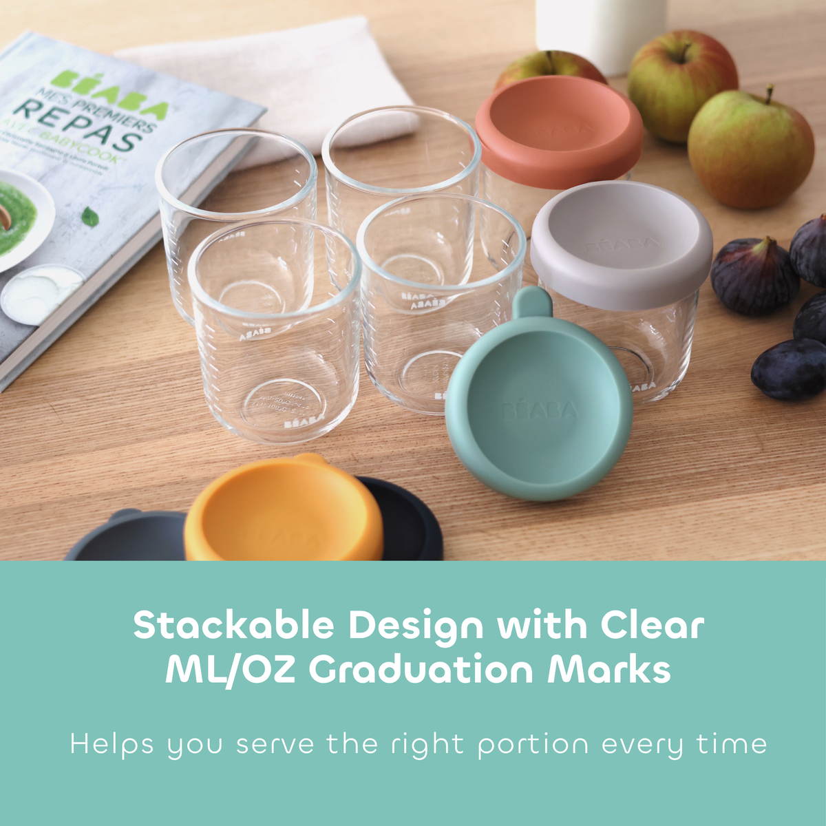 Set of 6 8oz Glass Baby Food Jars