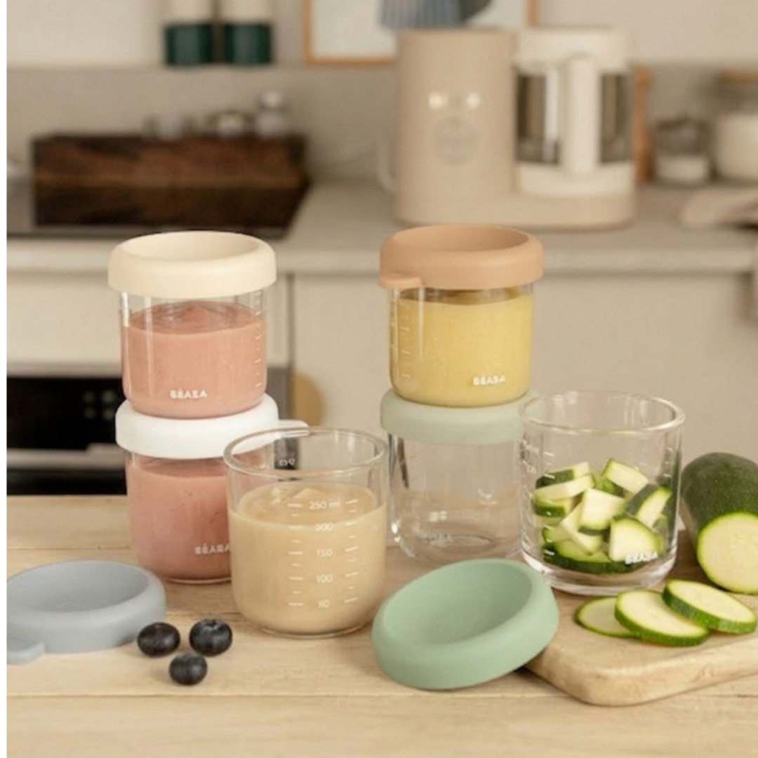 Set of 6 8oz Glass Baby Food Jars