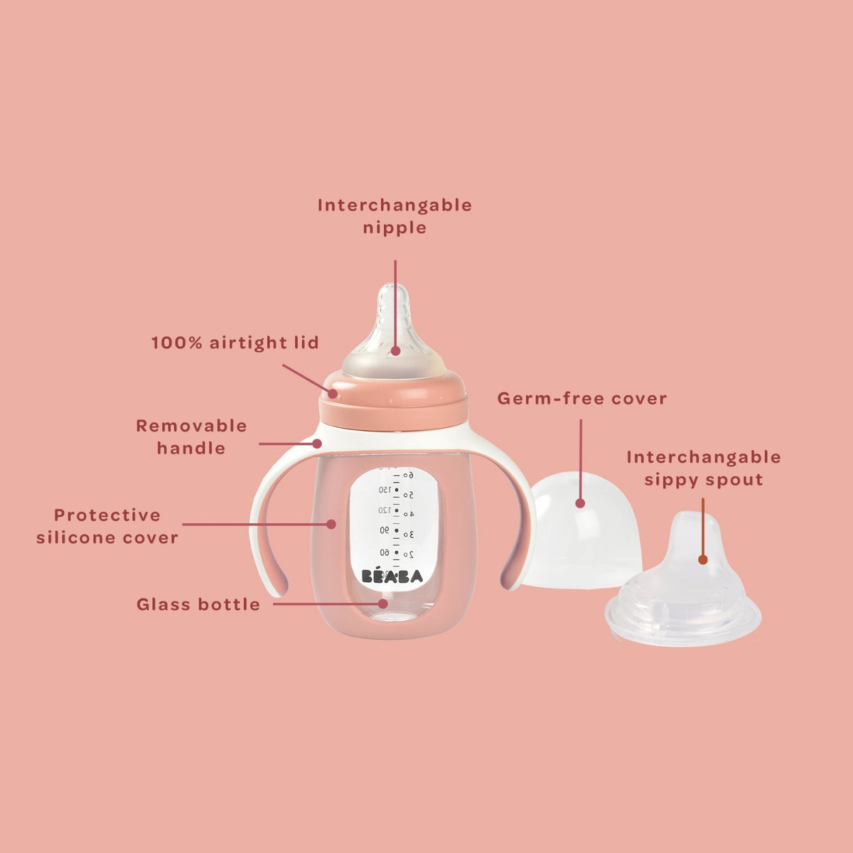 Biberon d'apprentissage en verre 2 en 1 - 210ml