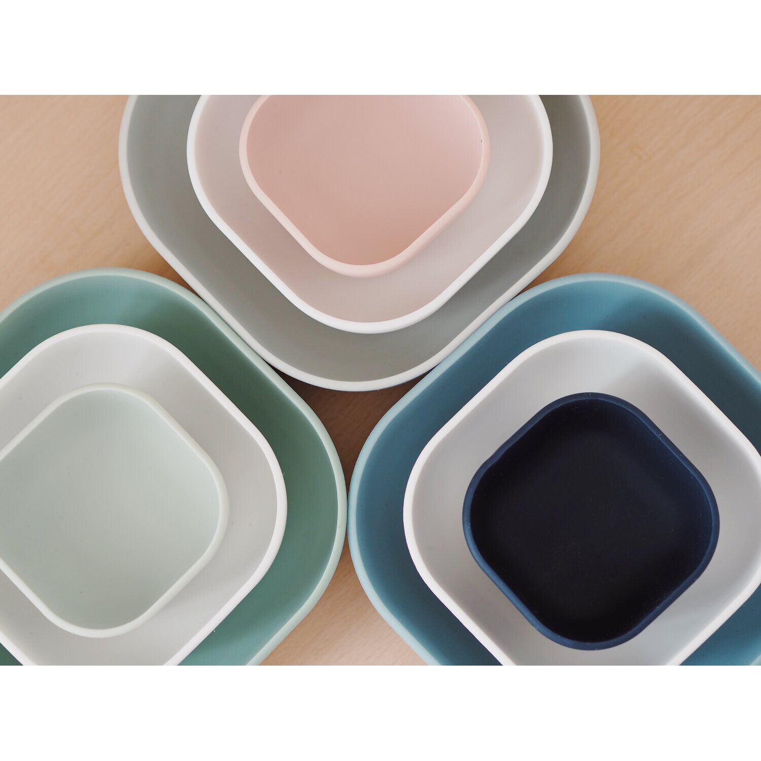 Lot de 3 bols silicone gigogne