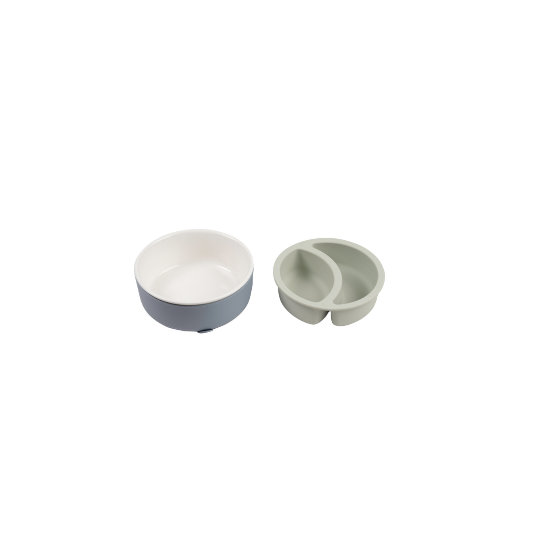 BEABA Porcelain Bowl Set with Silicone Suction Sleeve